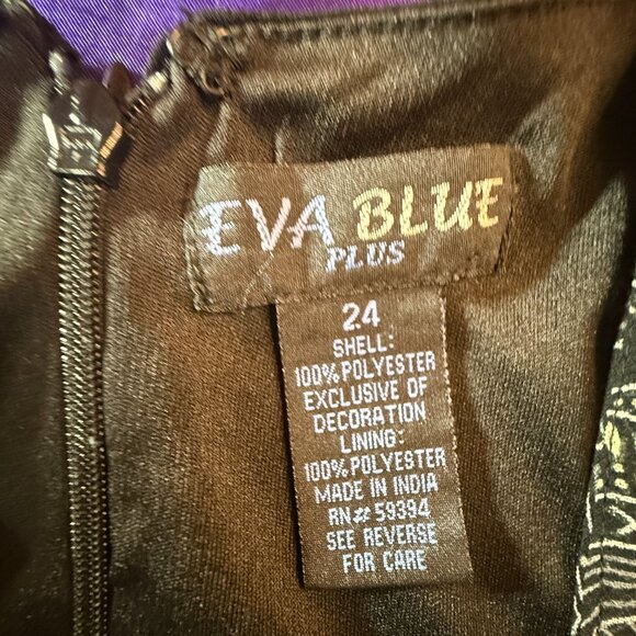 VTG 📌 Eva Blue Sleeveless 1920's Themed Beaded Asymmetrical Cocktail Dress - Picture 13 of 15